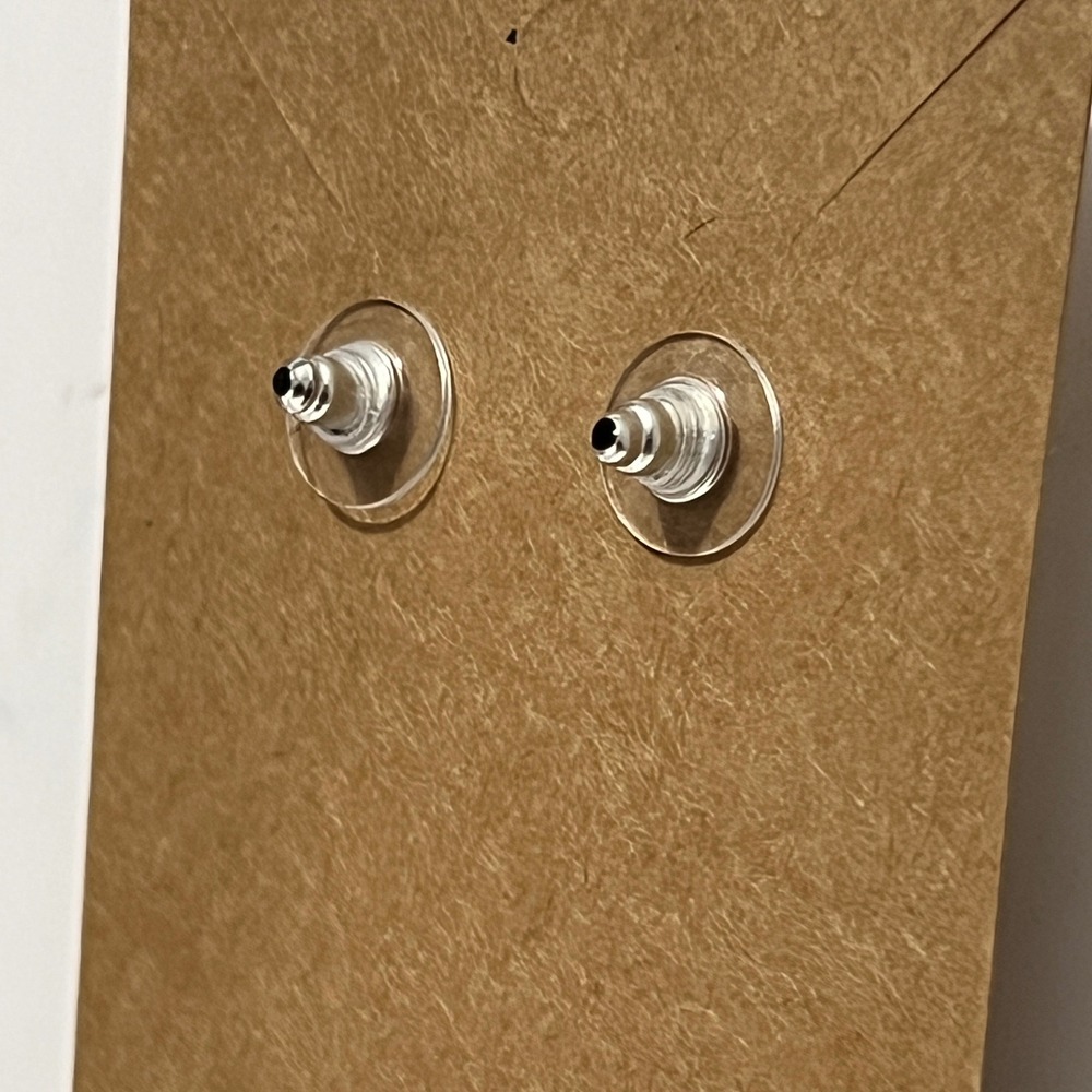 Silver Bow Faux Pearl Stud Earrings Crystal Rhinestone Bridal‎ Wedding Coquette - Picture 6 of 6